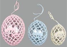  Transparent plastic  Easter Egg ornament covered with hand crochetion candy inside used as  gift bo